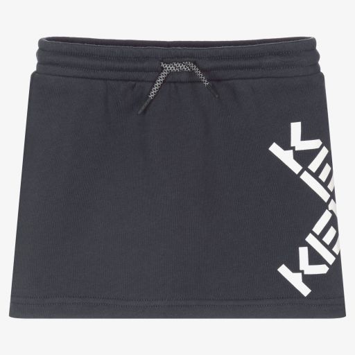 KENZO KIDS-Girls Grey Cotton Logo Skirt | Childrensalon Outlet