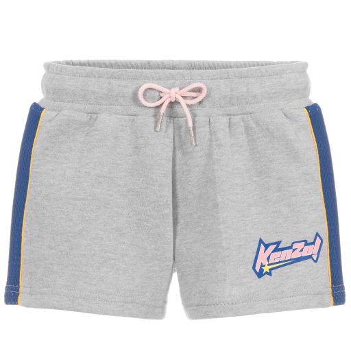 KENZO KIDS-Girls Grey Cotton Shorts | Childrensalon Outlet