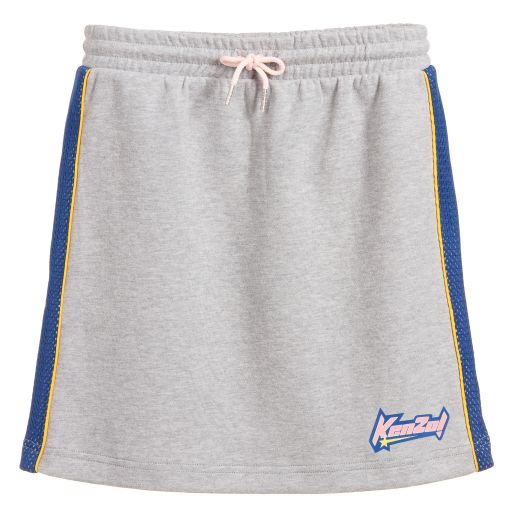 KENZO KIDS-Girls Grey Cotton Skirt | Childrensalon Outlet