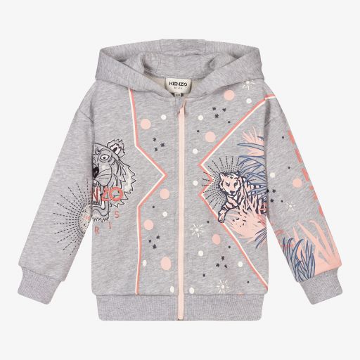 KENZO KIDS-Graues Baumwoll-Reißverschlussoberteil (M) | Childrensalon Outlet