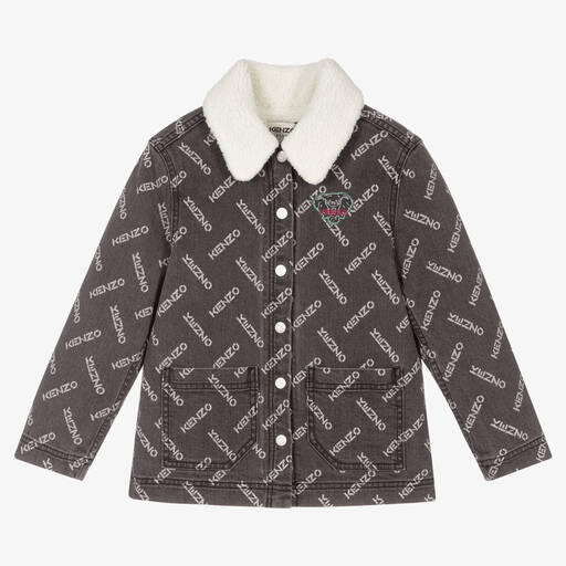 KENZO KIDS-Girls Grey Denim Jacket | Childrensalon Outlet