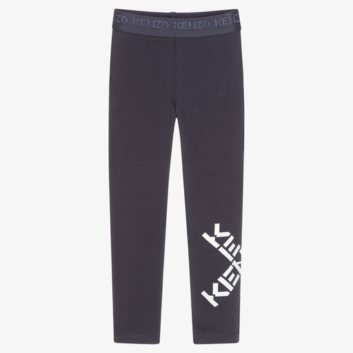 KENZO KIDS-Girls Grey Logo Leggings | Childrensalon Outlet