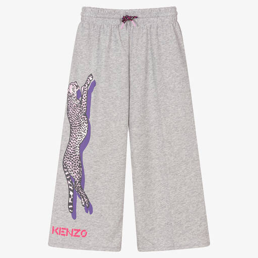 KENZO KIDS-Серые широкие брюки для девочек | Childrensalon Outlet