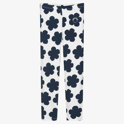 KENZO KIDS-Girls Ivory Cotton Boke Flower Leggings | Childrensalon Outlet