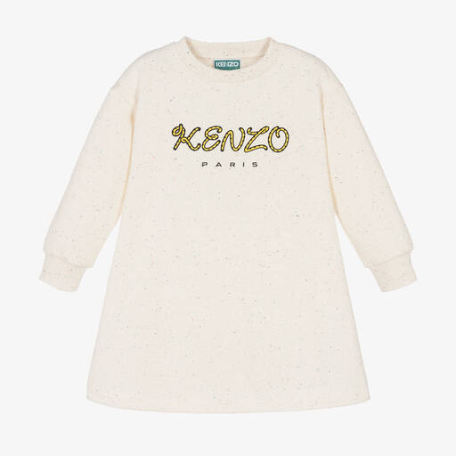 KENZO KIDS-Girls Ivory Cotton Sweatshirt Dress | Childrensalon Outlet