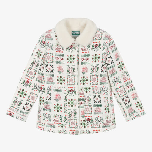 KENZO KIDS-Veste de Noël coton sherpa ivoire | Childrensalon Outlet