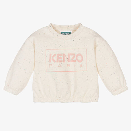 KENZO KIDS-Girls Ivory Speckled Sweatshirt | Childrensalon Outlet