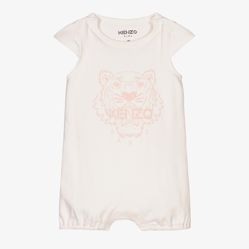KENZO KIDS-Кремовый песочник с тигром для девочек | Childrensalon Outlet