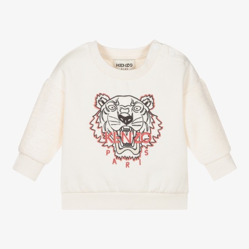 KENZO KIDS-Girls Ivory Tiger Sweatshirt | Childrensalon Outlet
