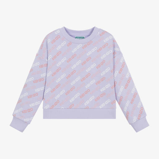 KENZO KIDS-Girls Lilac Organic Cotton Jumper | Childrensalon Outlet