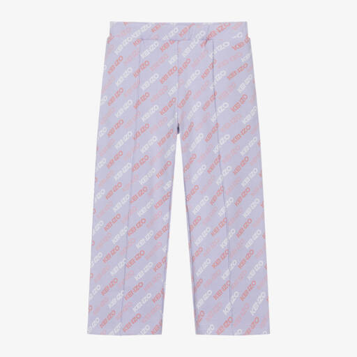 KENZO KIDS-بنطلون رياضي بأرجل واسعة قطن عضوي لون بنفسجي | Childrensalon Outlet