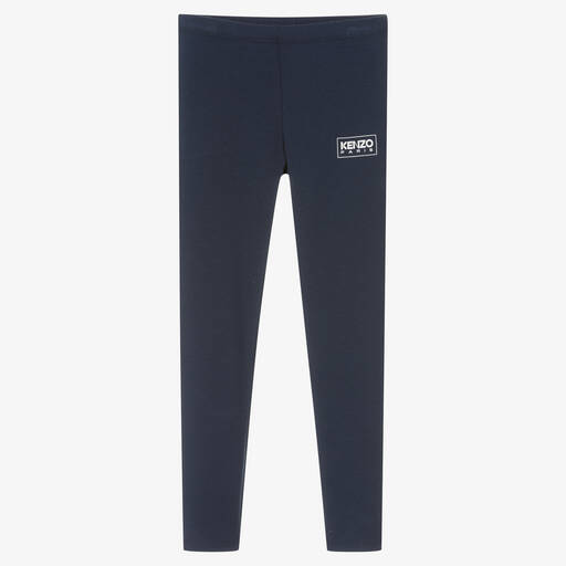 KENZO KIDS-Синие хлопковые легинсы для девочек | Childrensalon Outlet