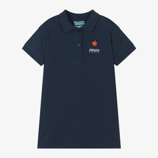 KENZO KIDS-Girls Navy Cotton Polo Dress | Childrensalon Outlet