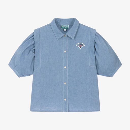 KENZO KIDS-بلوزة بناتية بطبعة أمواج زرقاء | Childrensalon Outlet