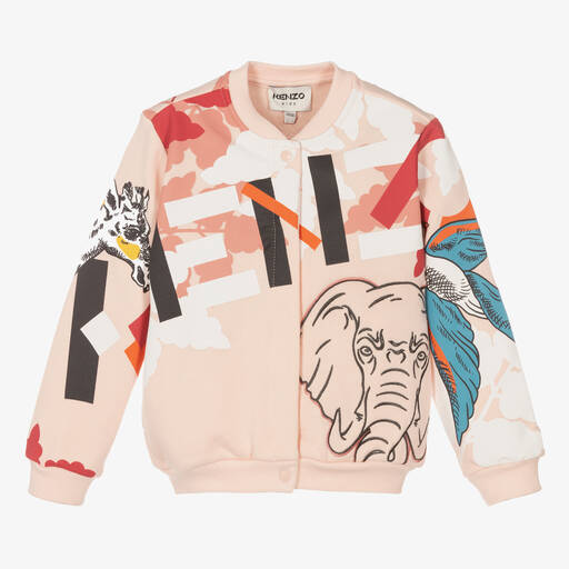 KENZO KIDS-جاكيت بومبر قطن لون زهري للبنات | Childrensalon Outlet