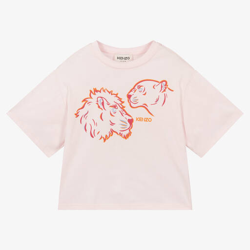 KENZO KIDS-Girls Pale Pink Multi-Iconics T-Shirt | Childrensalon Outlet