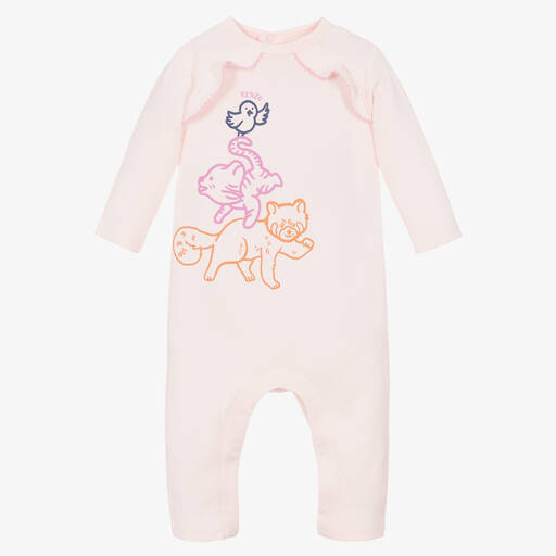 KENZO KIDS-Girls Pale Pink Organic Cotton Babygrow | Childrensalon Outlet