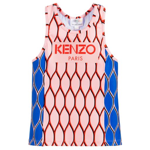 KENZO KIDS Exclusive Edition-Girls Pink & Blue Sports Top | Childrensalon Outlet
