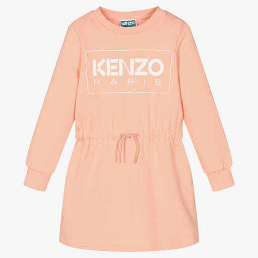 KENZO KIDS-Girls Pink Cotton Jersey Dress | Childrensalon Outlet