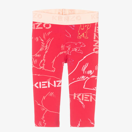 KENZO KIDS-Розовые хлопковые легинсы для девочек | Childrensalon Outlet