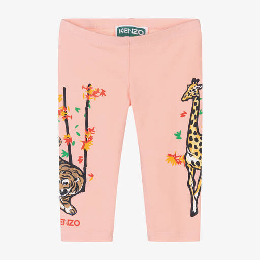 KENZO KIDS-Girls Pink Cotton Logo Leggings | Childrensalon Outlet