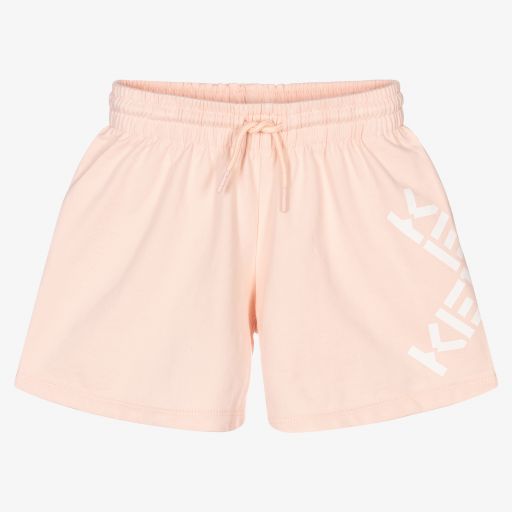 KENZO KIDS-Girls Pink Cotton Logo Shorts | Childrensalon Outlet