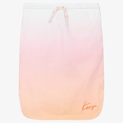 KENZO KIDS-Girls Pink Cotton Logo Skirt  | Childrensalon Outlet