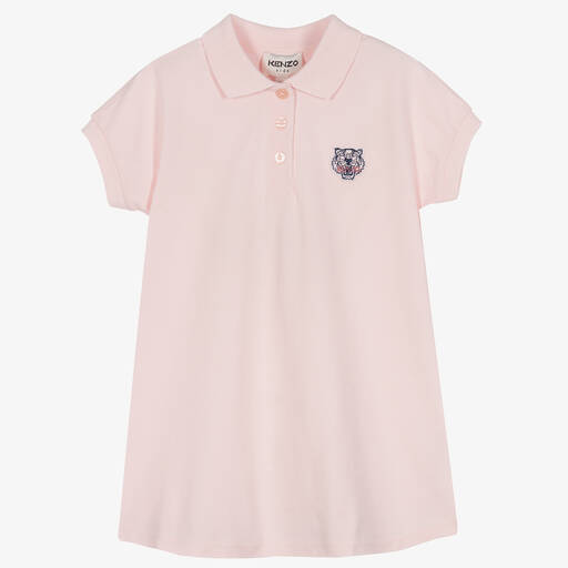 KENZO KIDS-Girls Pink Cotton Piqué Polo Dress | Childrensalon Outlet