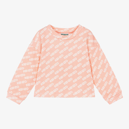 KENZO KIDS-Girls Pink Cotton Sweatshirt | Childrensalon Outlet