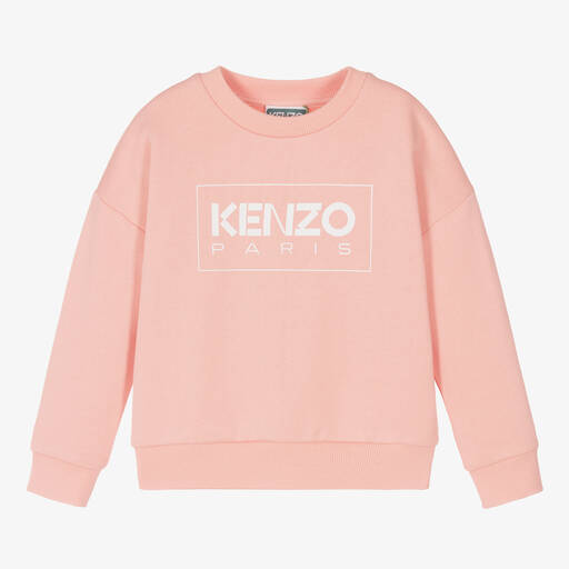 KENZO KIDS-Girls Pink Cotton Sweatshirt | Childrensalon Outlet