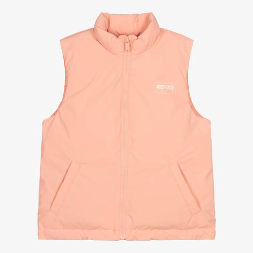 KENZO KIDS-Girls Pink Down Padded Box Gilet | Childrensalon Outlet