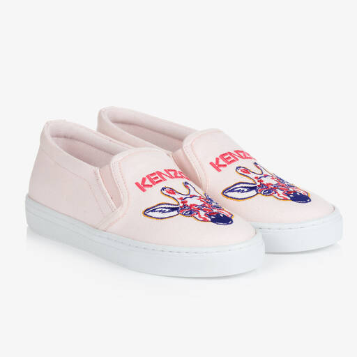 KENZO KIDS-Rosa Schlupfschuhe mit Giraffe | Childrensalon Outlet