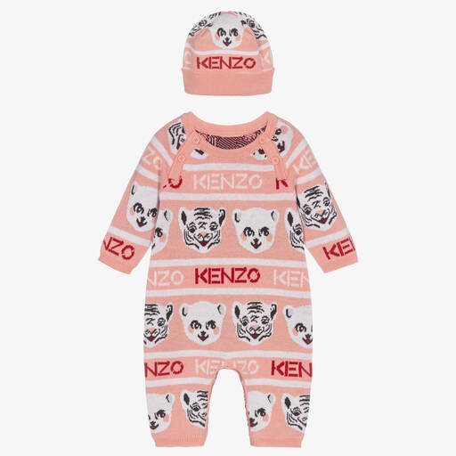 KENZO KIDS-Rosa Strick-Strampler-Set (M) | Childrensalon Outlet