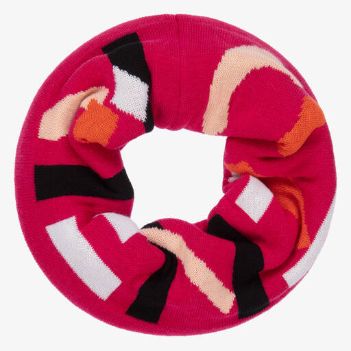 KENZO KIDS-Girls Pink Knitted Logo Snood | Childrensalon Outlet