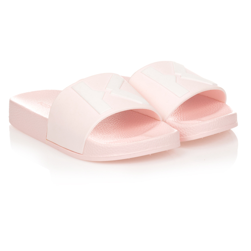 KENZO KIDS-Girls Pink Logo Sliders | Childrensalon Outlet