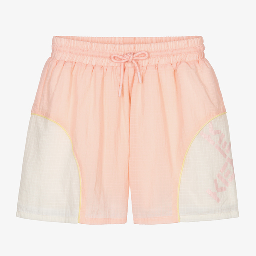 KENZO KIDS-Rosa Nylon-Shorts für Mädchen | Childrensalon Outlet