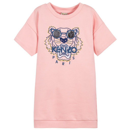 KENZO KIDS-Girls Pink Tiger Jersey Dress | Childrensalon Outlet