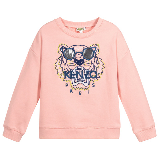 KENZO KIDS-Girls Pink TIGER Sweatshirt | Childrensalon Outlet