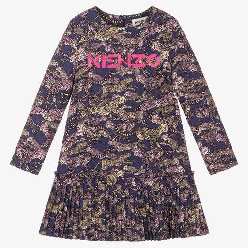 KENZO KIDS-Фиолетовое платье из вискозы для девочек | Childrensalon Outlet