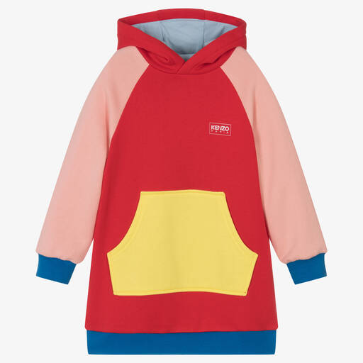 KENZO KIDS-Robe rouge color block en coton | Childrensalon Outlet