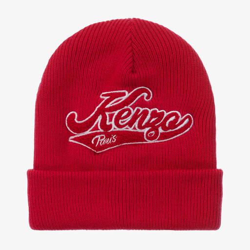 KENZO KIDS-Girls Red Cotton Knit Beanie Hat | Childrensalon Outlet