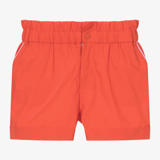 KENZO KIDS-شورت قطن بوبلين لون أحمر للبنات | Childrensalon Outlet