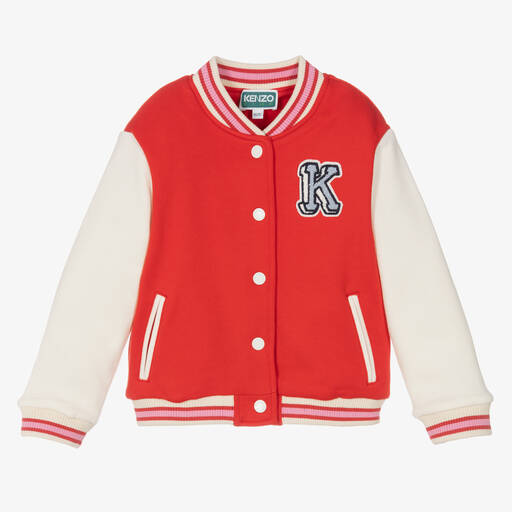 KENZO KIDS-Girls Red Varsity Tiger Baseball Jacket | Childrensalon Outlet