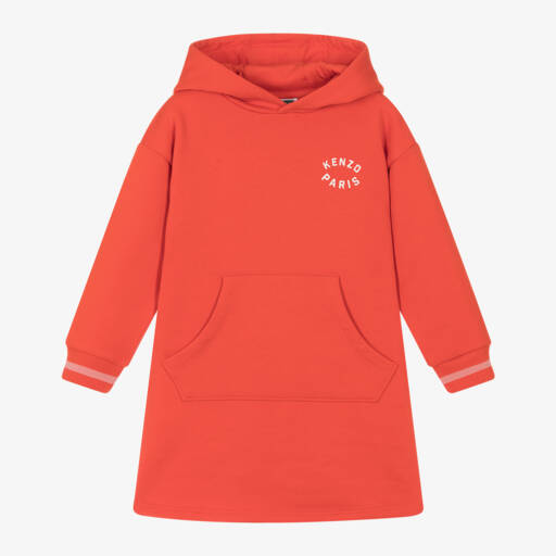KENZO KIDS-Girls Scarlet Hooded Jersey Dress | Childrensalon Outlet