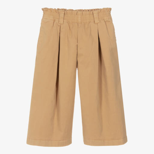 KENZO KIDS-Girls Tan Cotton Twill Culottes | Childrensalon Outlet