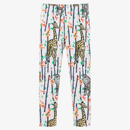 KENZO KIDS-Белые хлопковые легинсы для девочек | Childrensalon Outlet
