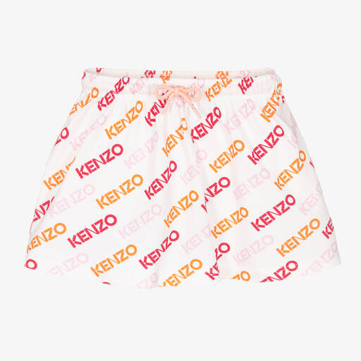 KENZO KIDS-Girls White Cotton Piqué Logo Skirt | Childrensalon Outlet