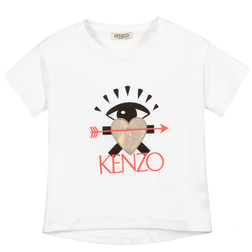 KENZO KIDS-Girls White Cotton T-Shirt | Childrensalon Outlet