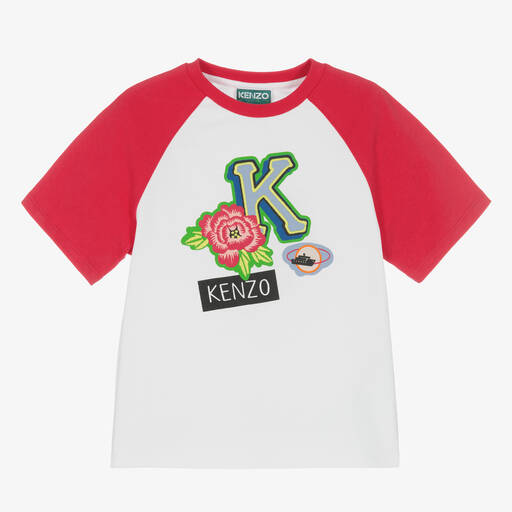 KENZO KIDS-Girls White & Pink T-Shirt | Childrensalon Outlet