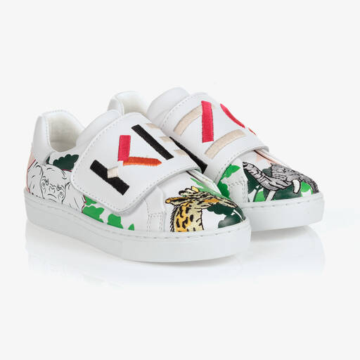 KENZO KIDS-Girls White Slip-On Trainers | Childrensalon Outlet